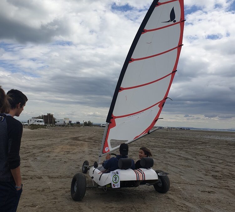 Essais du char à voile à Port Saint Louis du Rhône